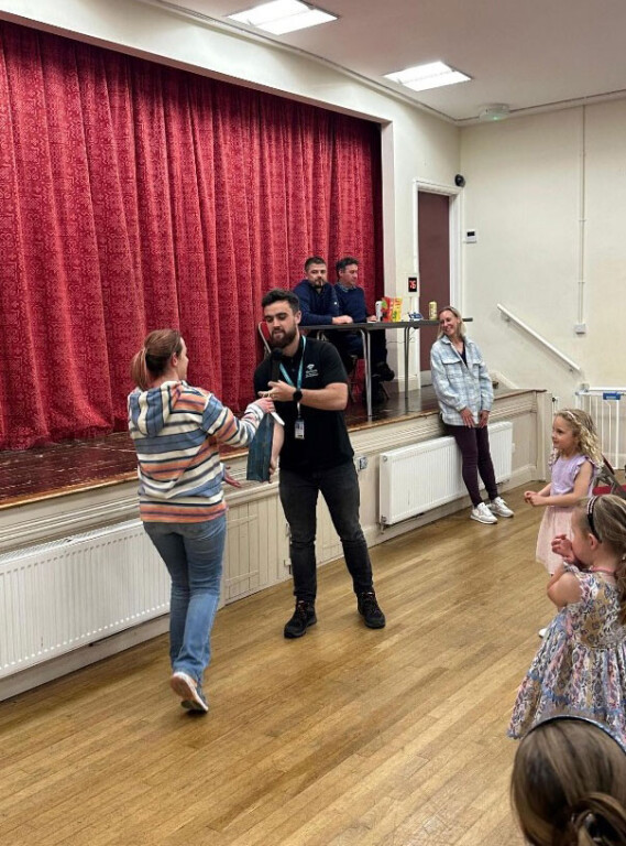 Voneus team supporting a local community bingo event in Wolfscastle