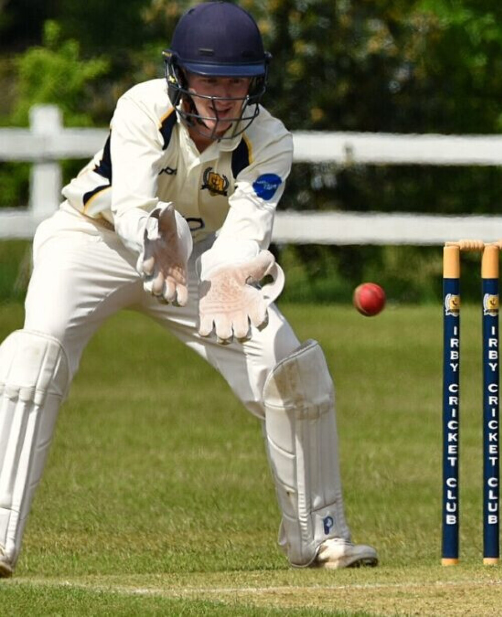 Cricket match, cricket ball missing the wicket