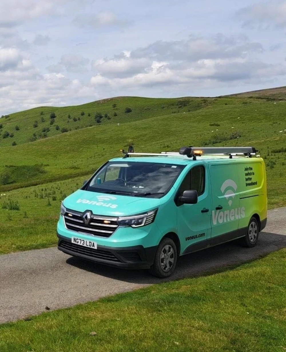 Voneus Broadband team at a community event on the Isle of Arran
