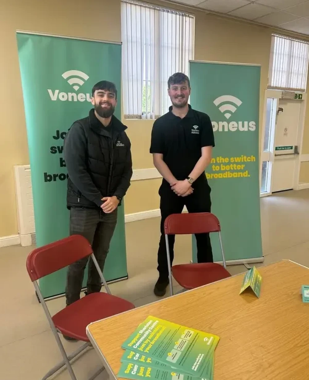 Voneus Broadband team at a local community event in North Yorkshire