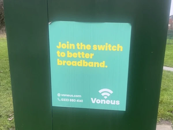 An example of a Voneus fibre cabinet similar to those used in Aberford.