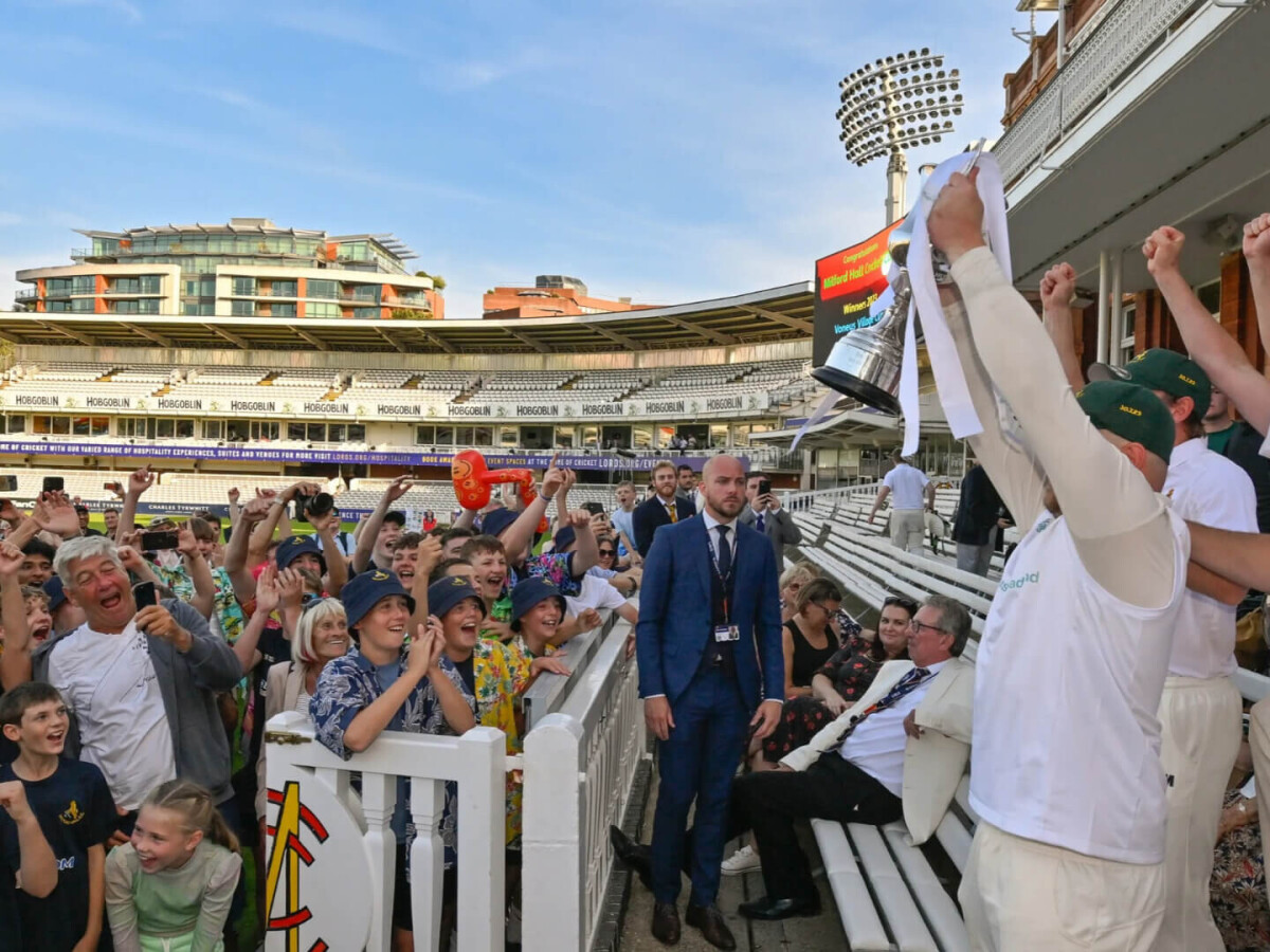 Voneus supporting the Village Cup cricket final at Lord’s