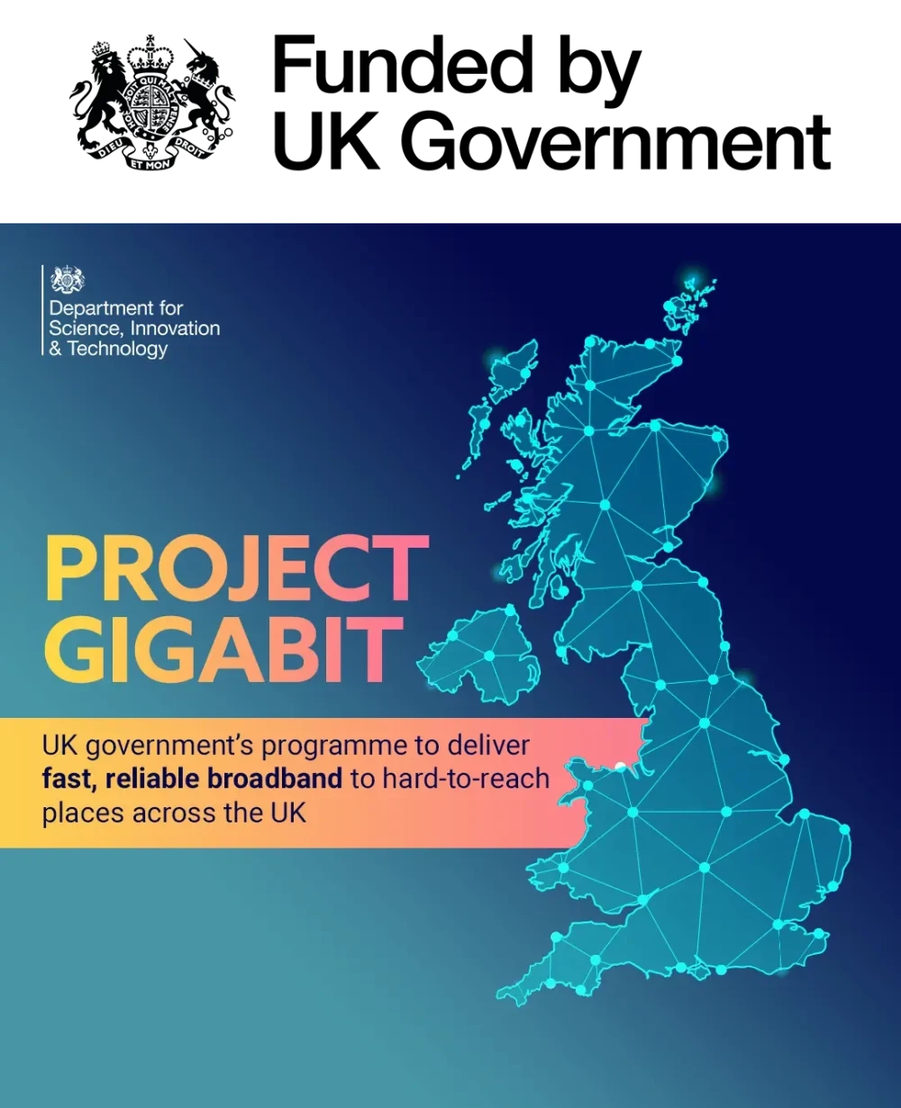 UK Government Project Gigabit programme supporting broadband in hard-to-reach areas
