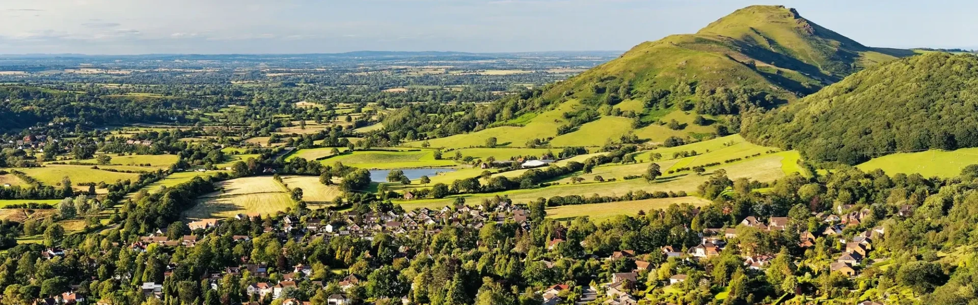 Church Stretton countryside in Shropshire served by Voneus rural broadband