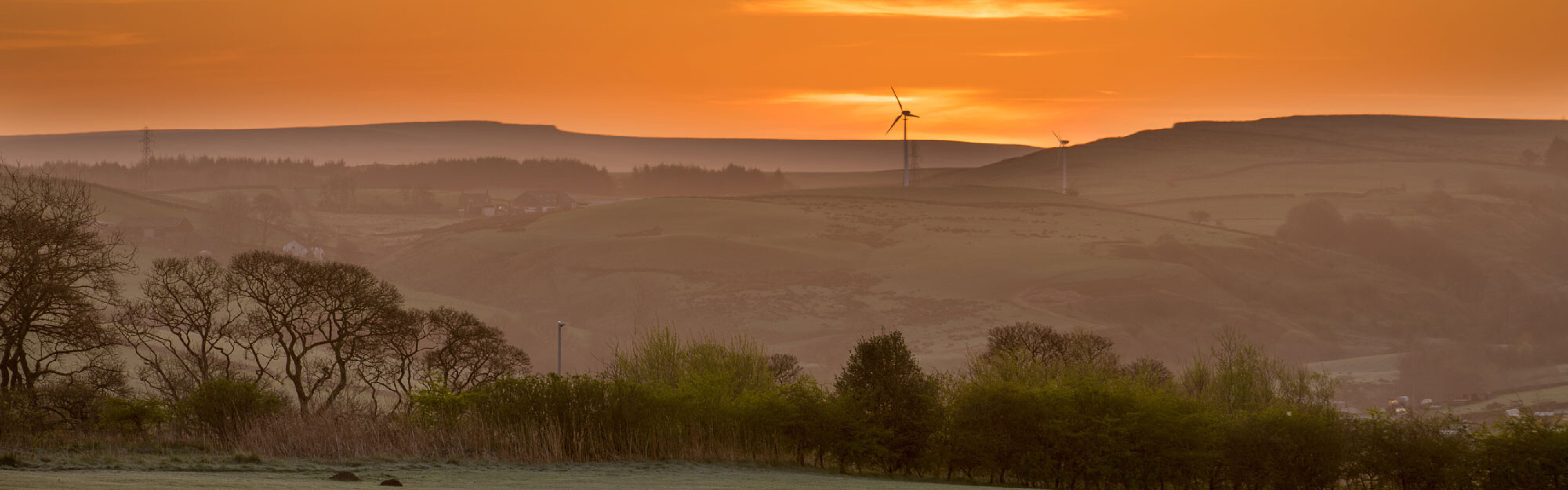 Rural Lancashire landscape near Burnley served by Voneus broadband